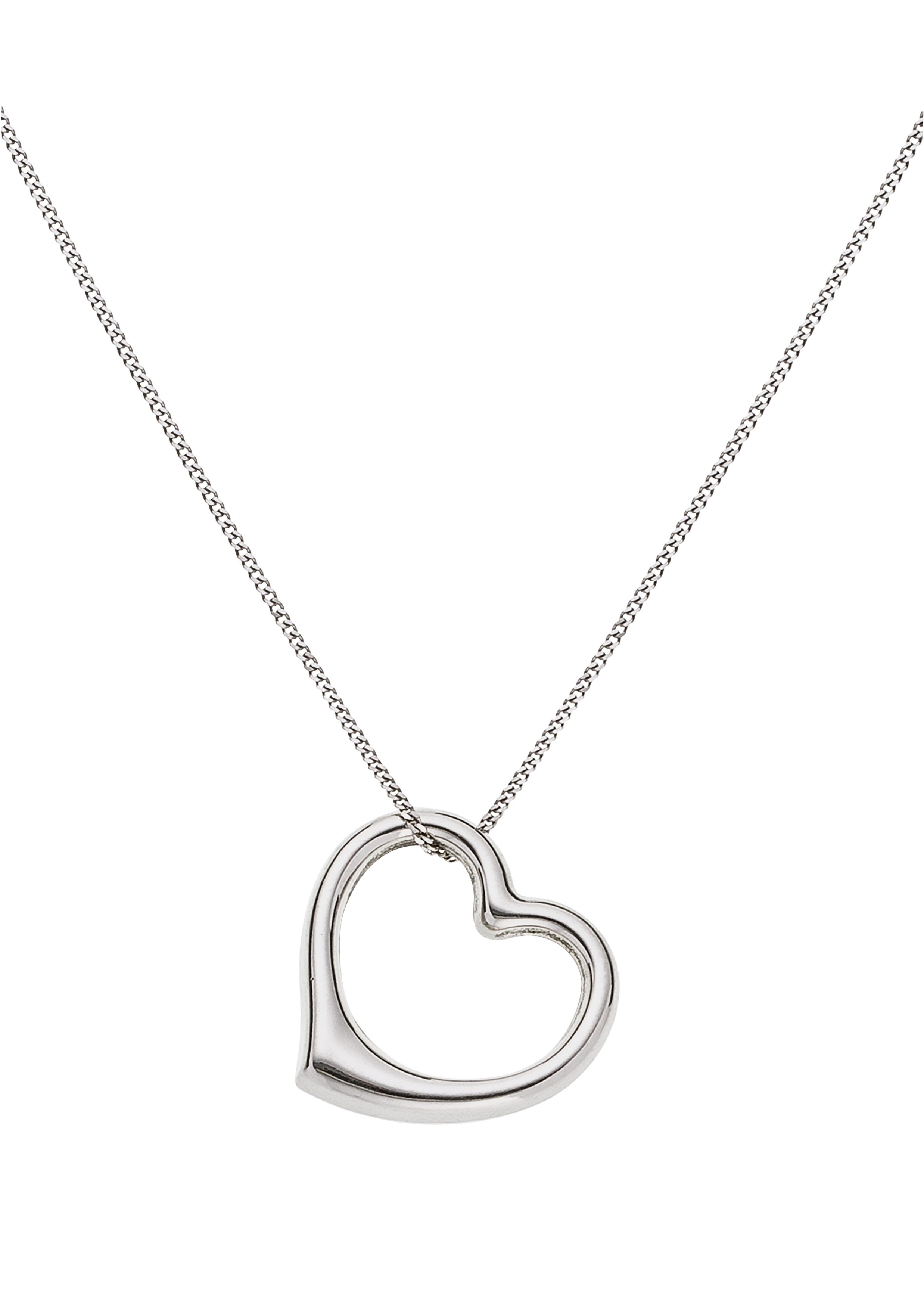 Revere 9ct White Gold Heart Pendant Necklace