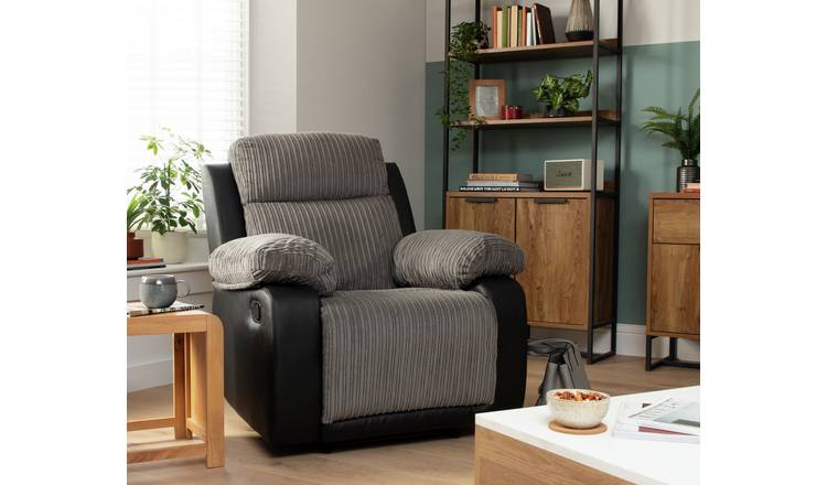 Argos Home Bradley Fabric Manual Recliner Chair - Natural