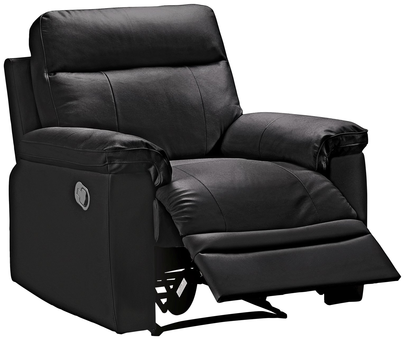 Argos Home Paolo Leather Mix Manual Recliner Chair - Black