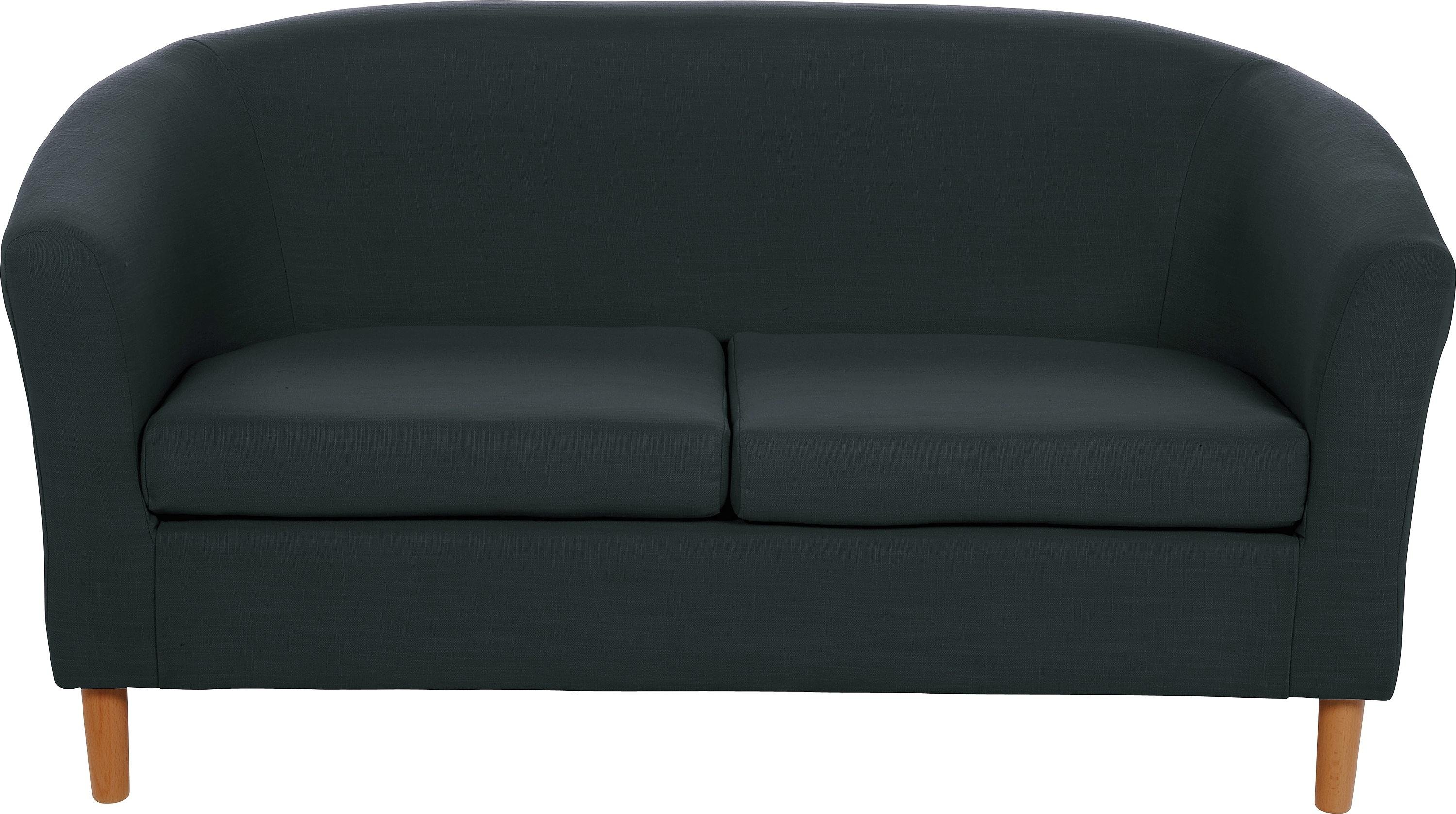 2 seater tub sofa black faux leather