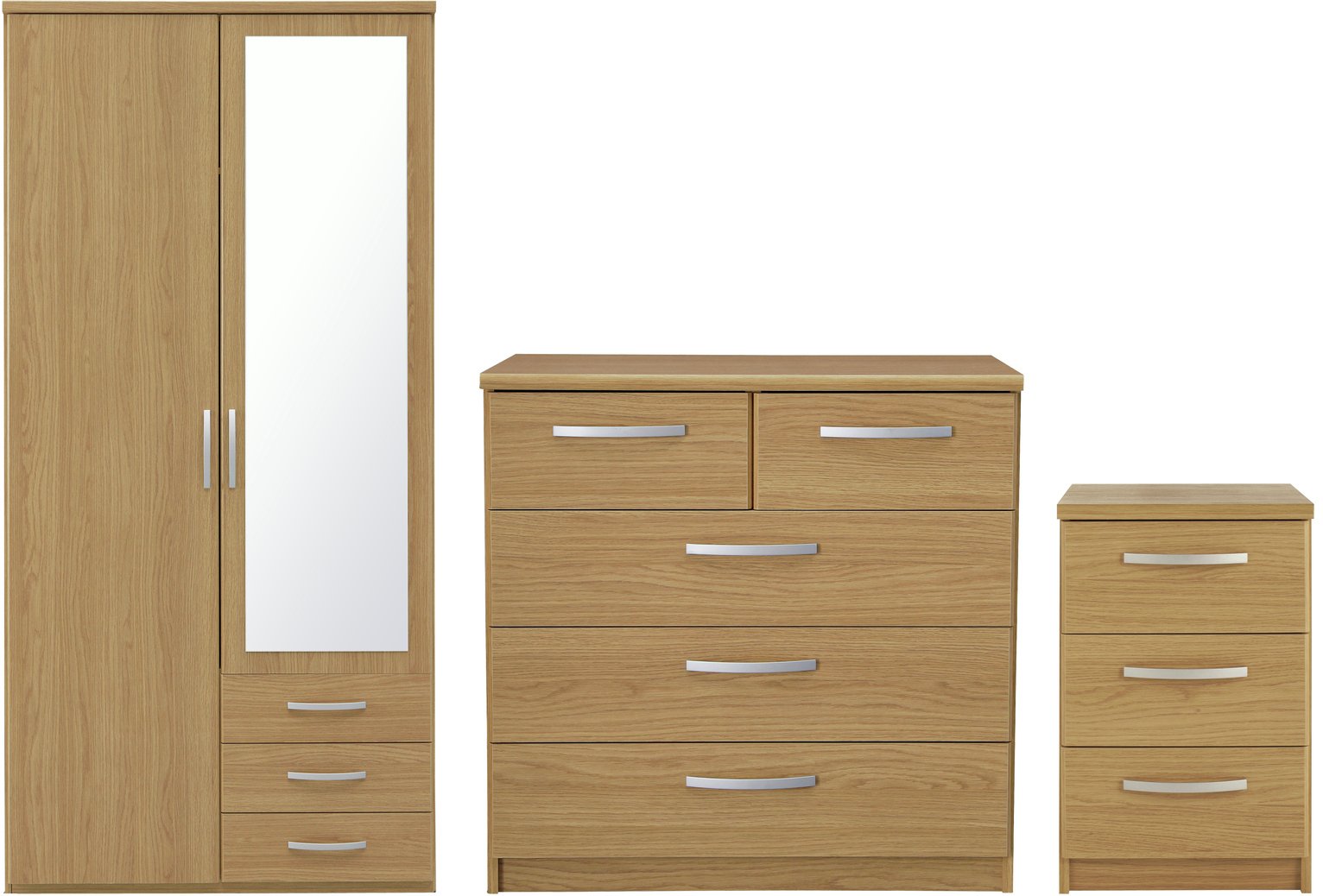 Argos Home Hallingford 3 Piece Wardrobe Set - Oak Effect