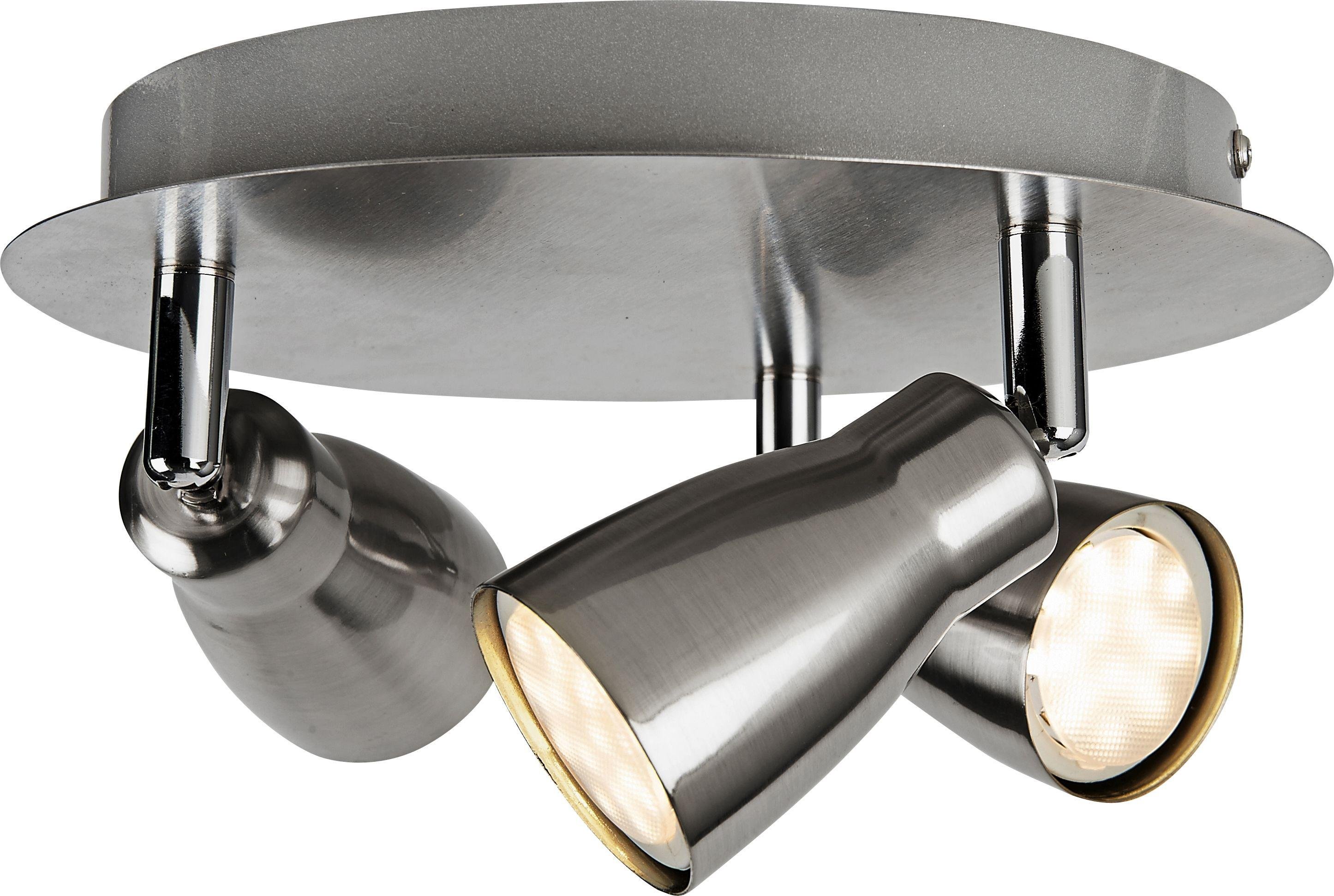 Argos Home Miller 3 Spotlight Ceiling Plate - Brushed Chrome