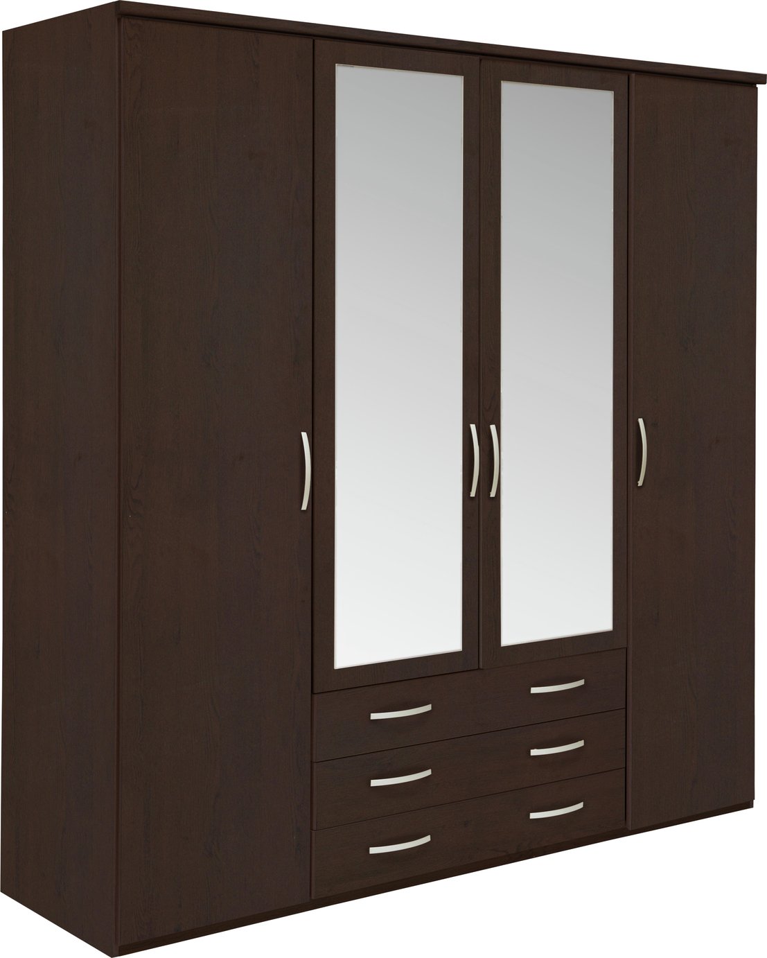 Argos Home Hallingford 4Dr 3 Drw Wardrobe - Dark Oak Effect