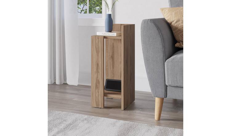 Decortie Elos Collection Particleboard Bedside Table - Dark Oak