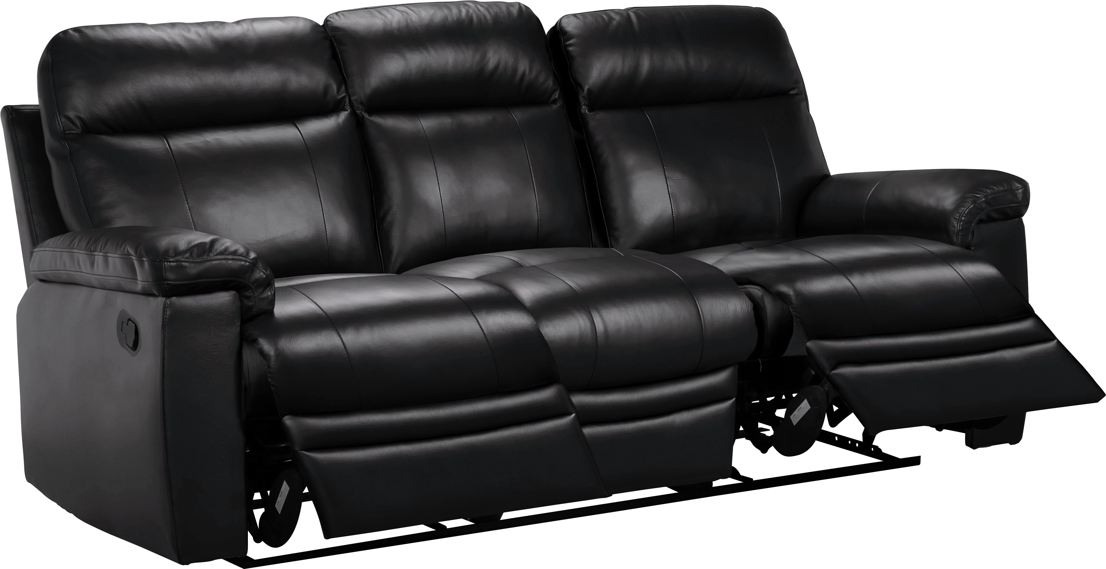 Argos Home New Paolo 3 Seater Manual Recliner Sofa - Black