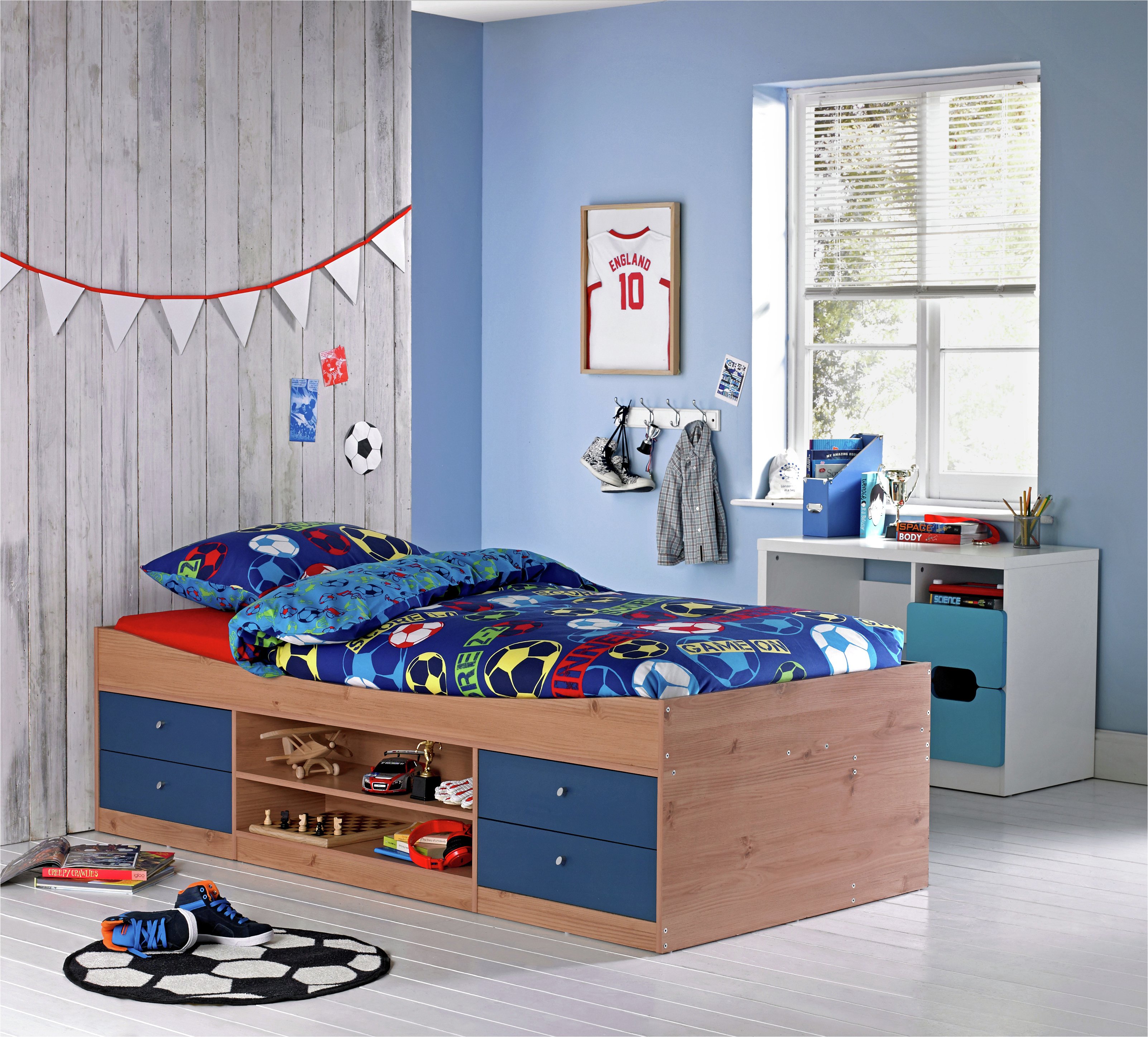 Argos Home Malibu Blue & Pine Cabin Bed Frame