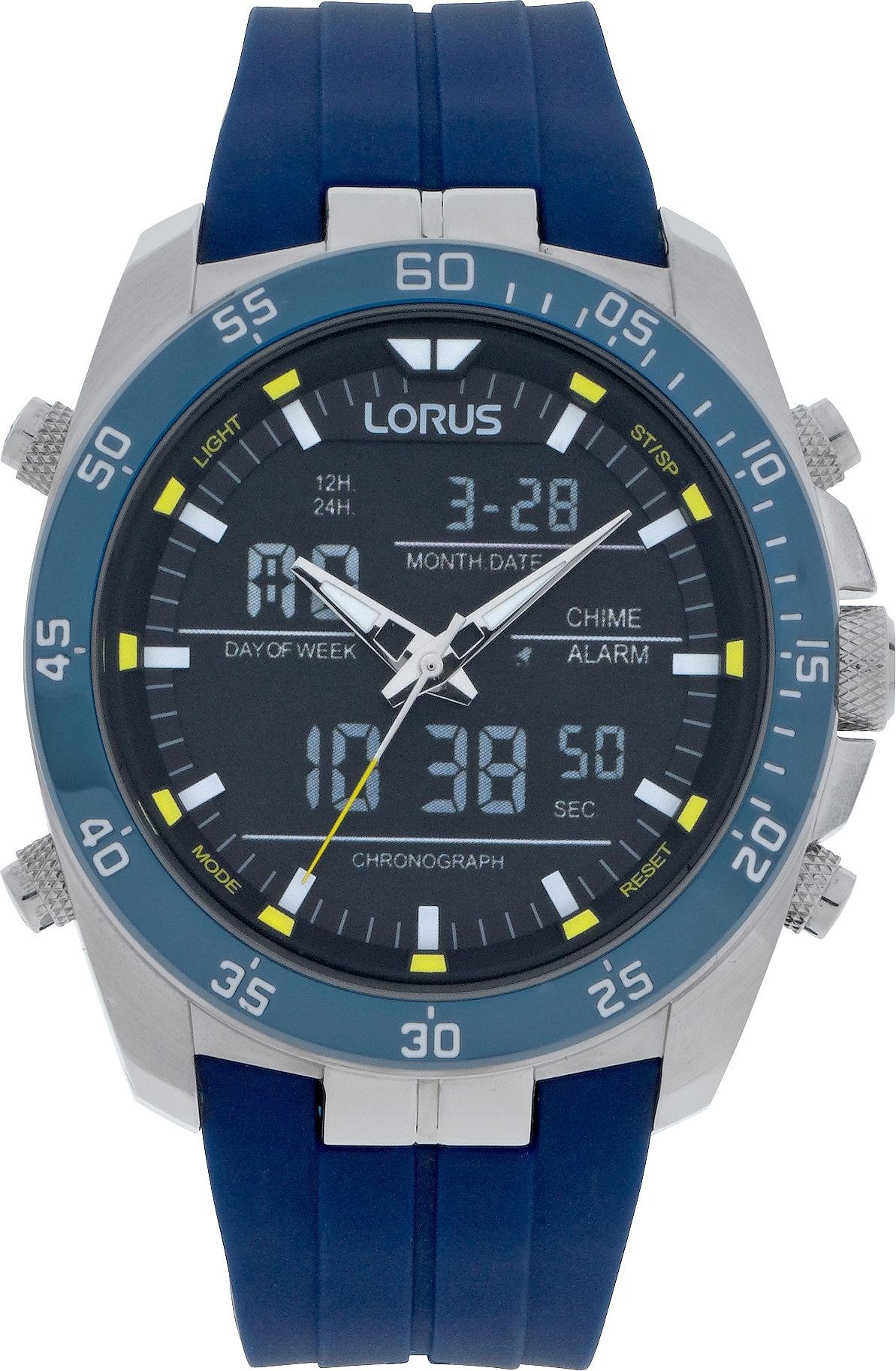 Lorus Men's Chronograph Blue Silicon Strap Watch