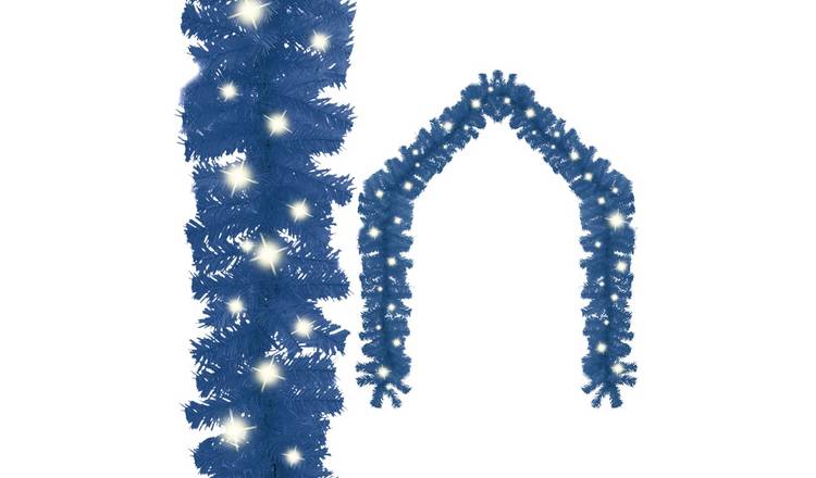 Walplus PVC Christmas Garland with LED Lights - Blue - 1000 cm