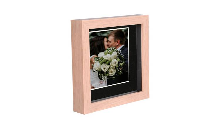 Nicola Spring 3D Box Photo Frame - 6 x 6" with Mount - Light Brown