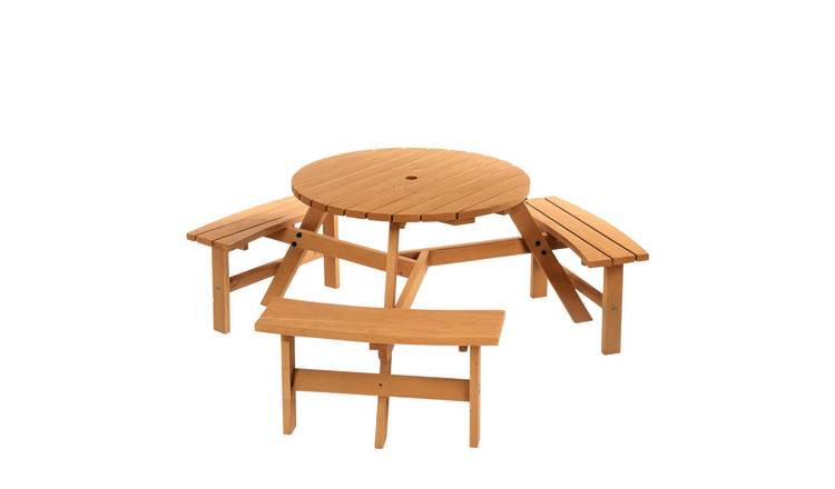 Outsunny Wooden Garden Dining Set - Brown