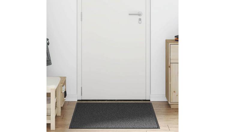 Walplus Polypropylene Pattrened Doormat - Anthracite - 80 x 120 cm