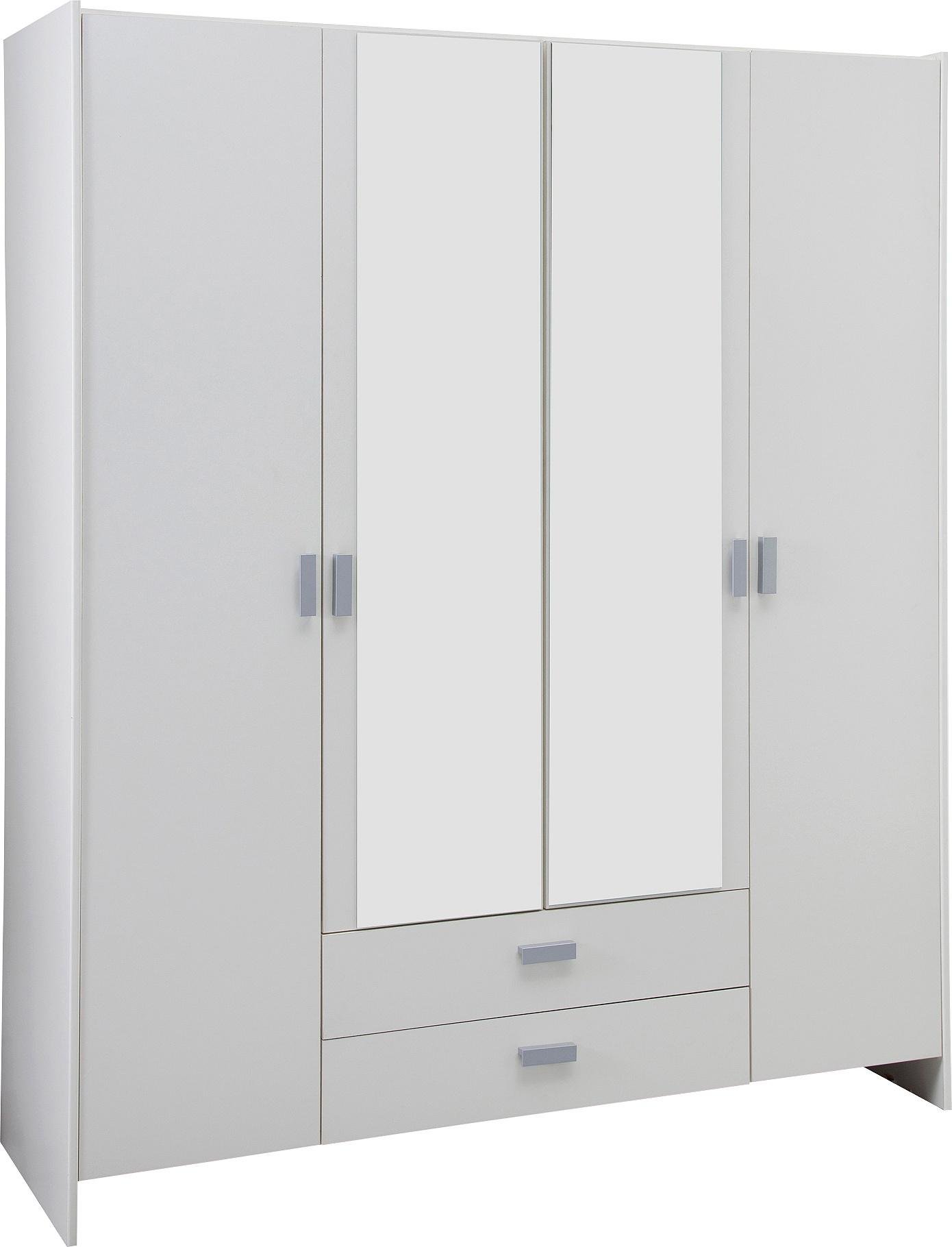 Argos Home Capella 4 Door 2 Drawer Mirrored Wardrobe - White