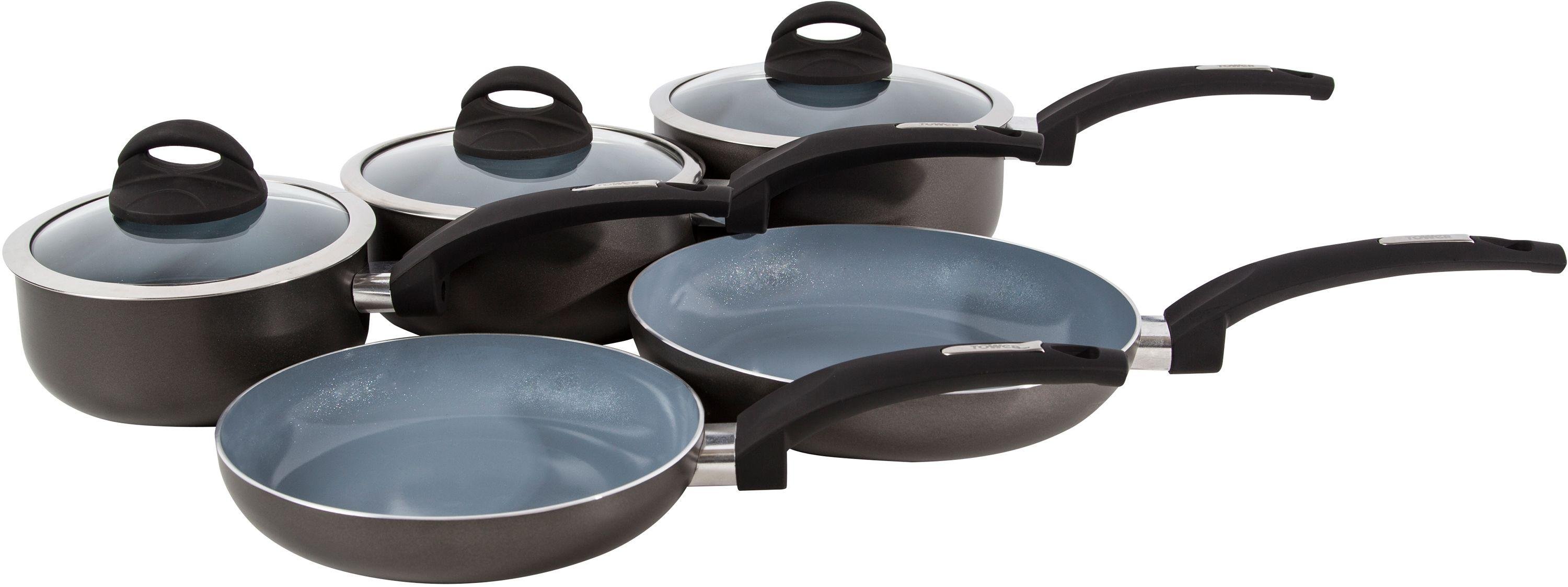 Tower 5 Piece Ceramic NonStick Pan Set Reviews