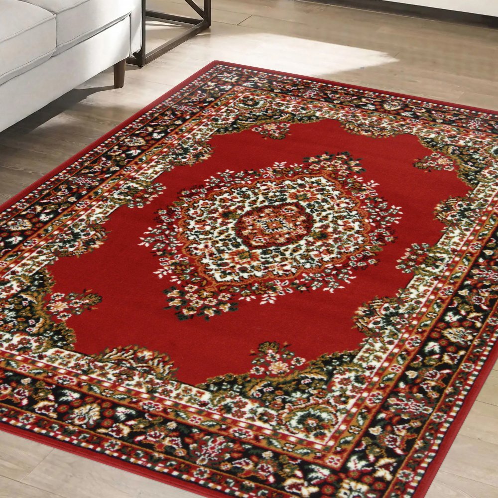 Buy Homemaker Bukhura Traditional Red Cut Pile Rug - 120x160cm