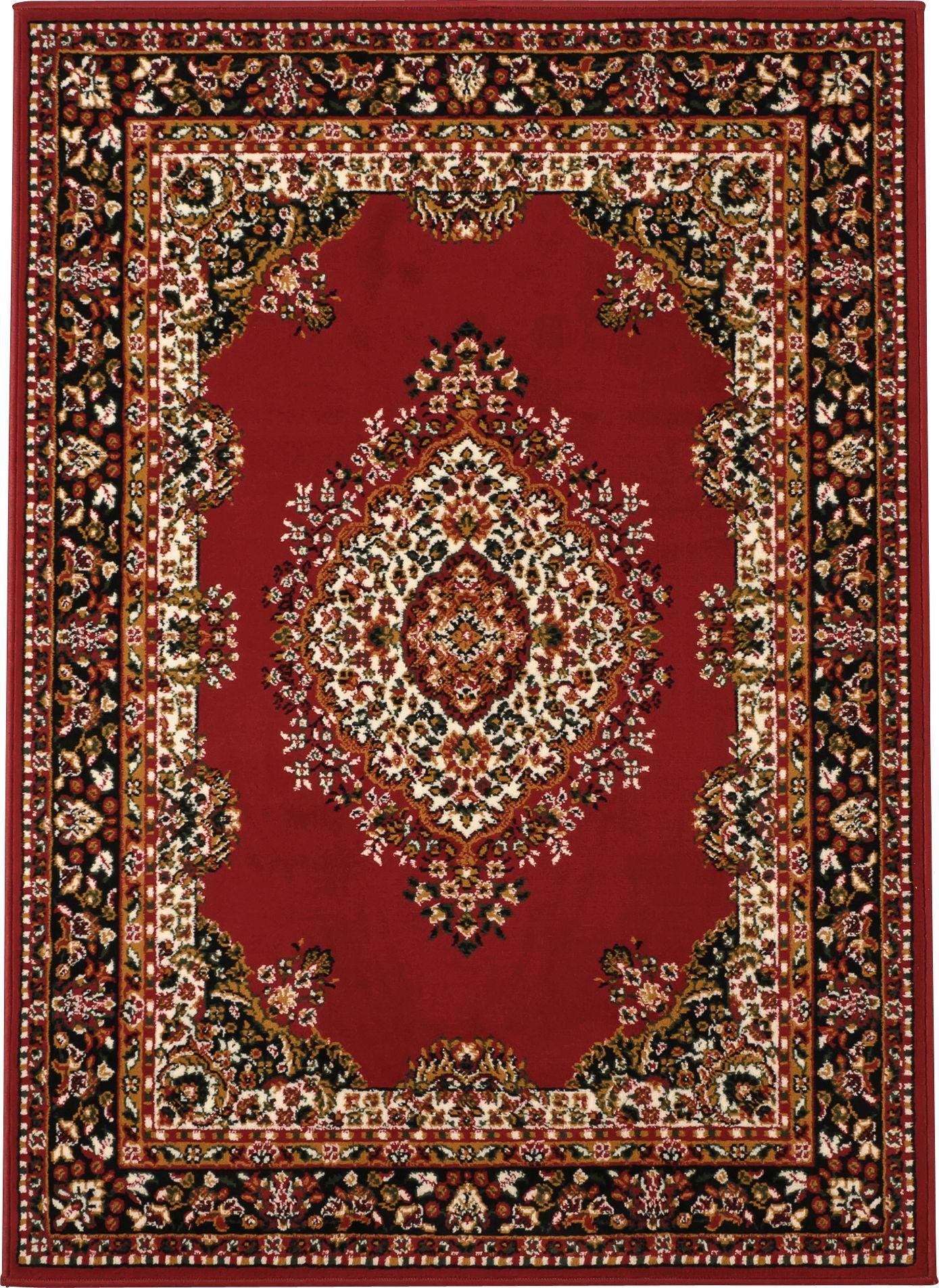 Homemaker Bukhura Traditional Cut Pile Rug - 120x160cm - Red