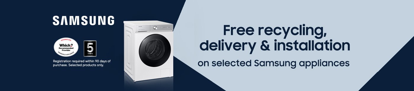 Samsung. Free recycling, delivery & installation on selected Samsung appliances.