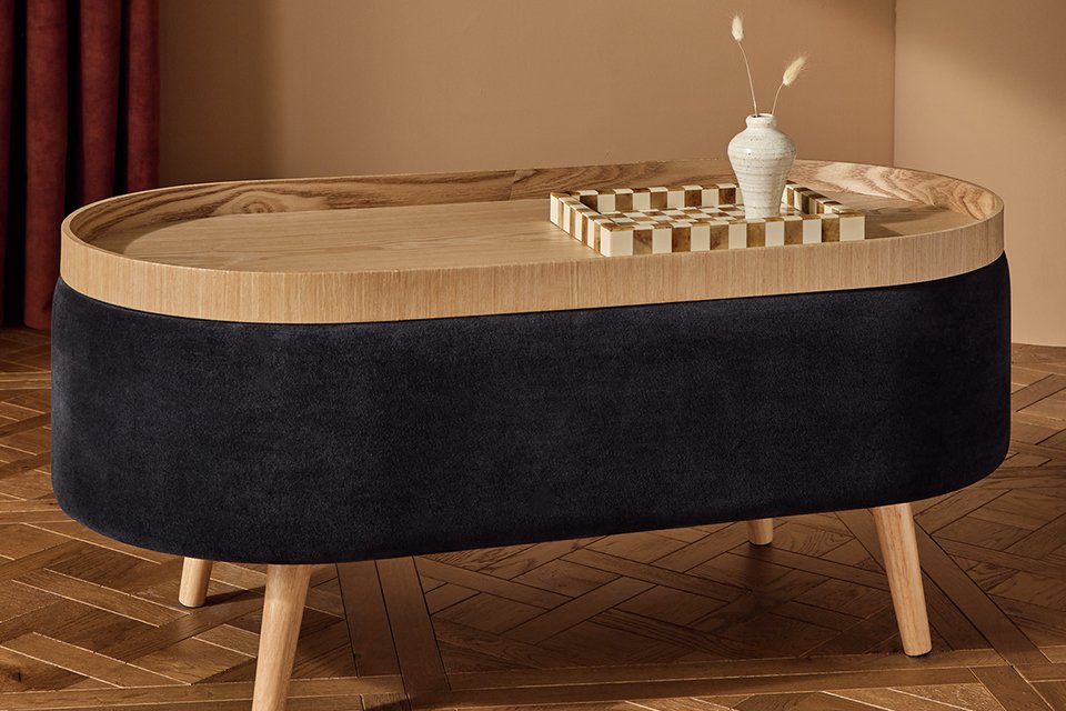 A black and brown Habitat Ingo coffee table.