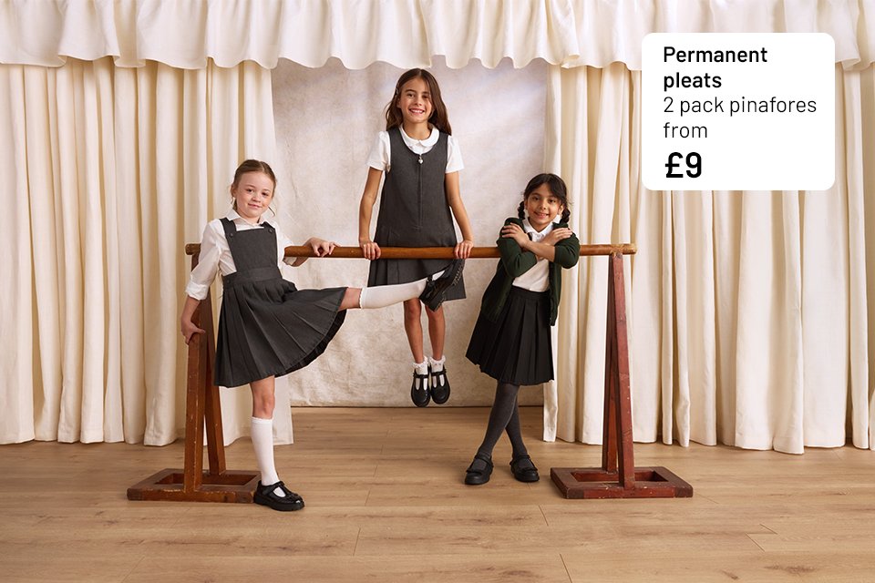Dresses & skirts. Permanent pleats - hold their shape all day, no ironing needed.