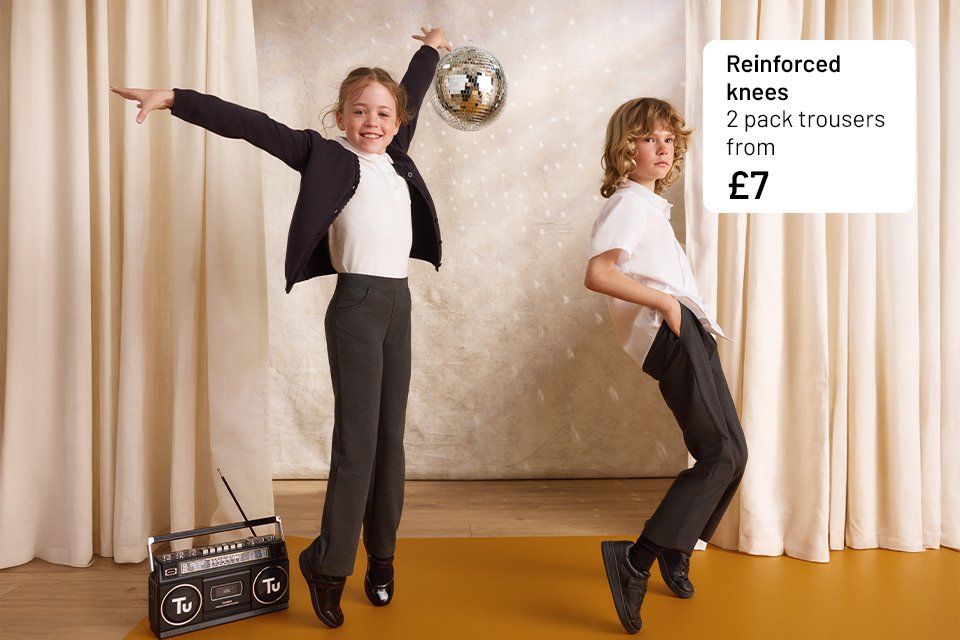 Trousers. Reinforced knees - knee area includes double thickness of fabric for increased durability.