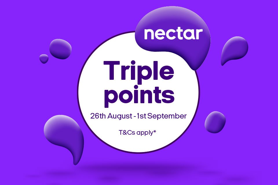 Nectar BIG RED triple points promo banner.
