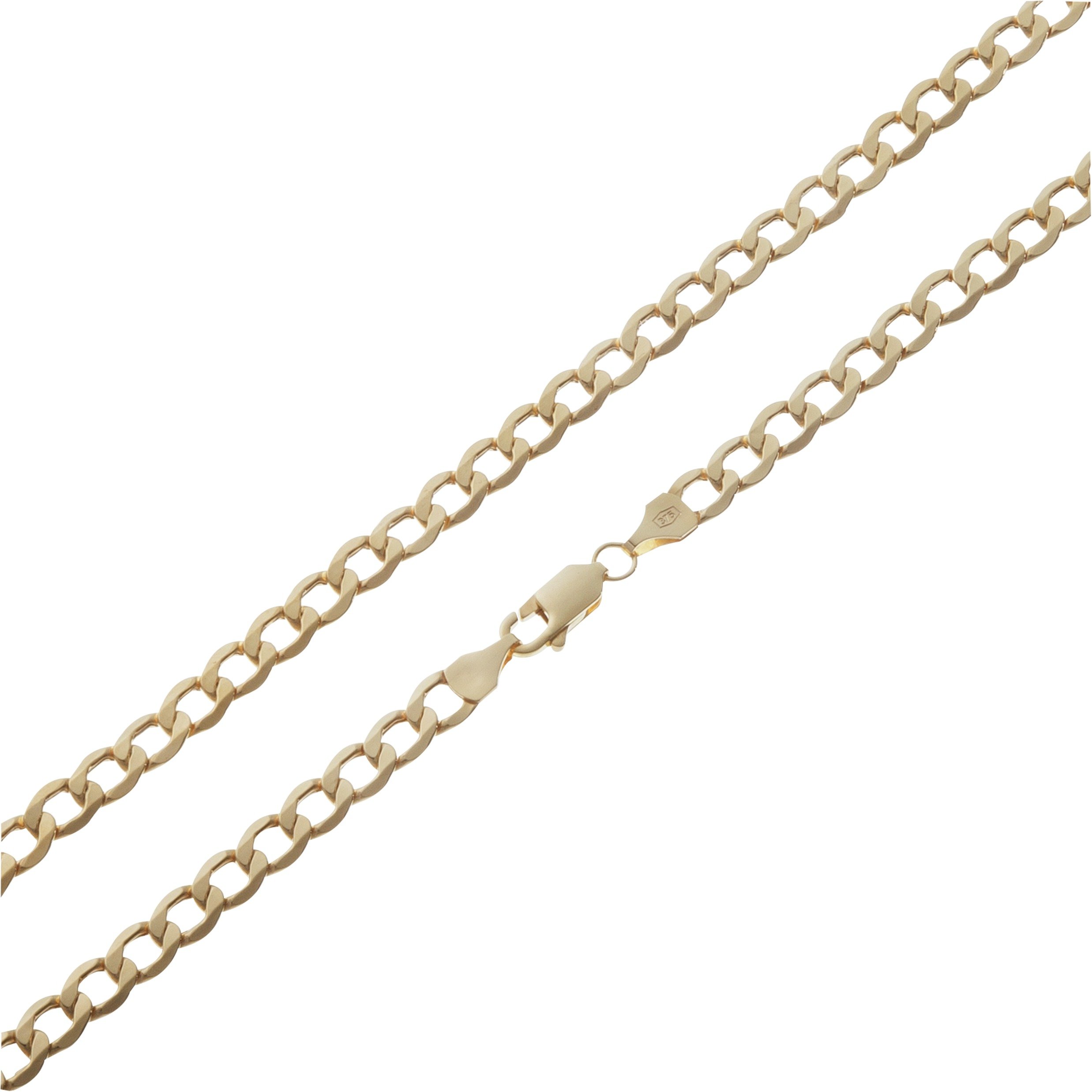 Revere 9ct Gold Plated Solid Curb 20 Inch Chain