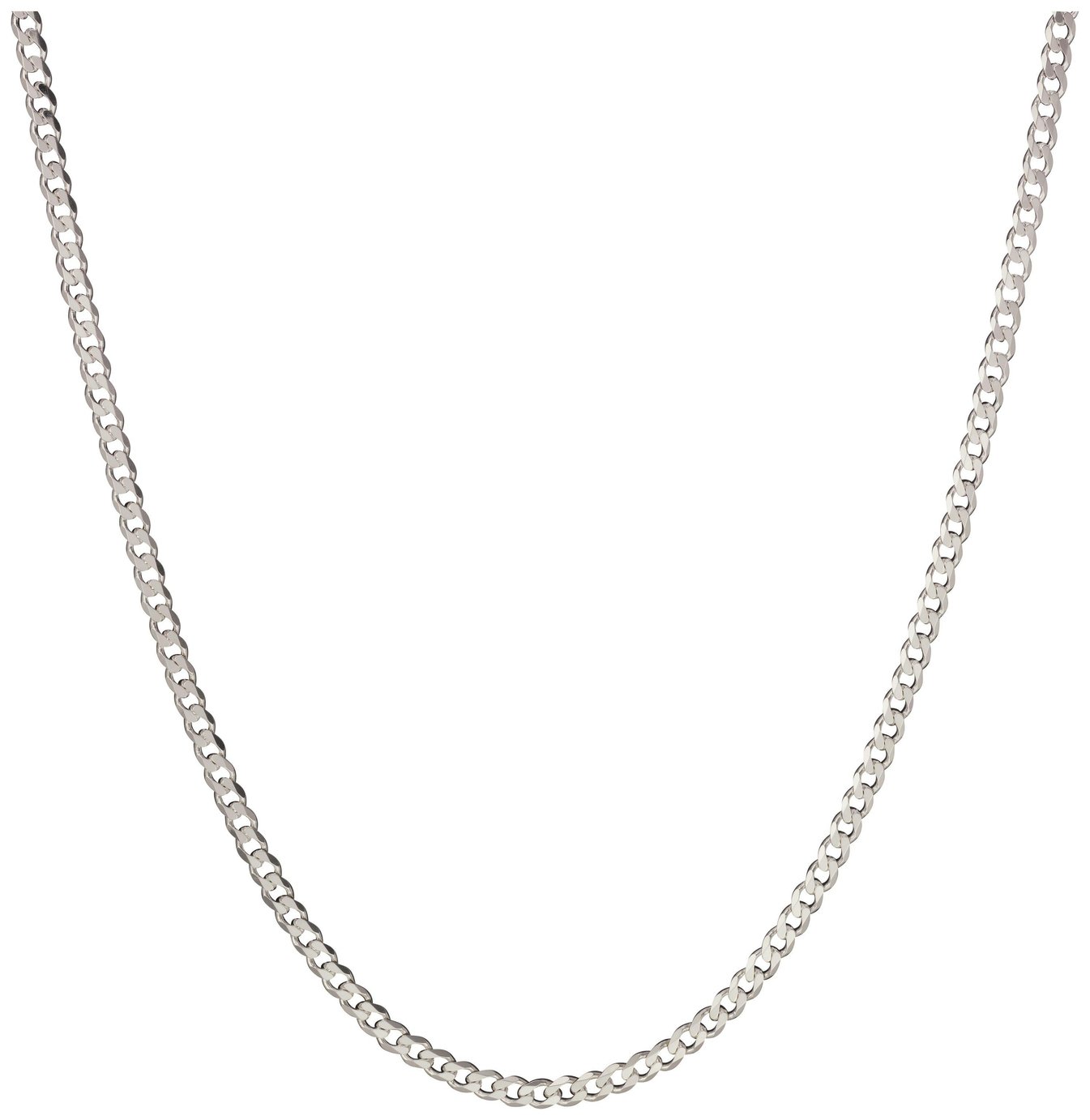 Revere Sterling Silver Solid Diamond Cut Curb Chain