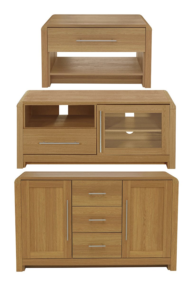 Argos Home Elford 3 Piece Living Room Pack - Oak Effect