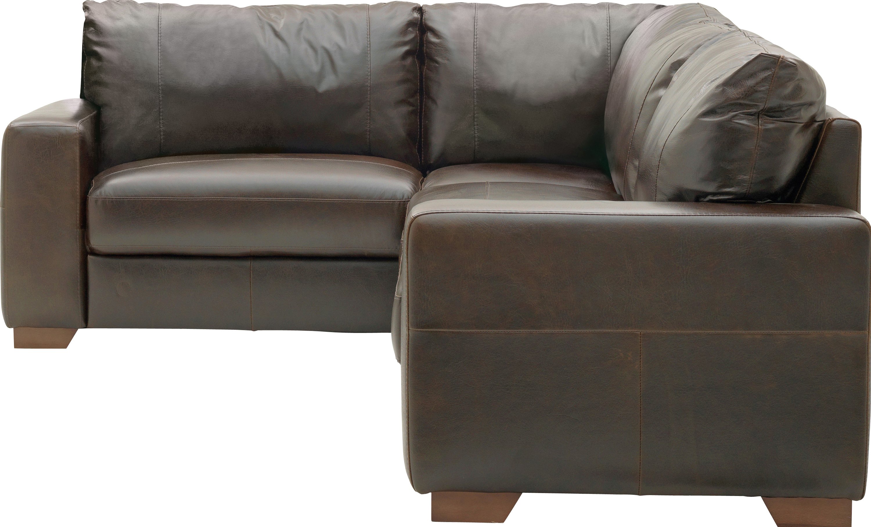 Argos Home Eton Left Corner Leather Sofa - Dark Brown