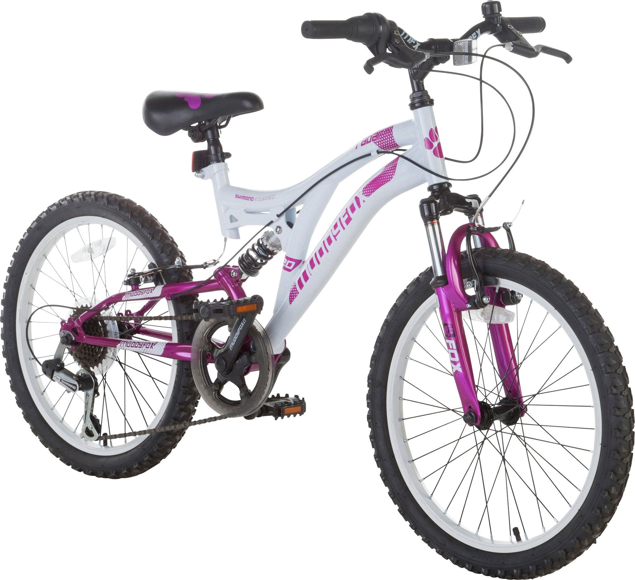 muddyfox radar pink 20 inch wheel size kids mountain bike