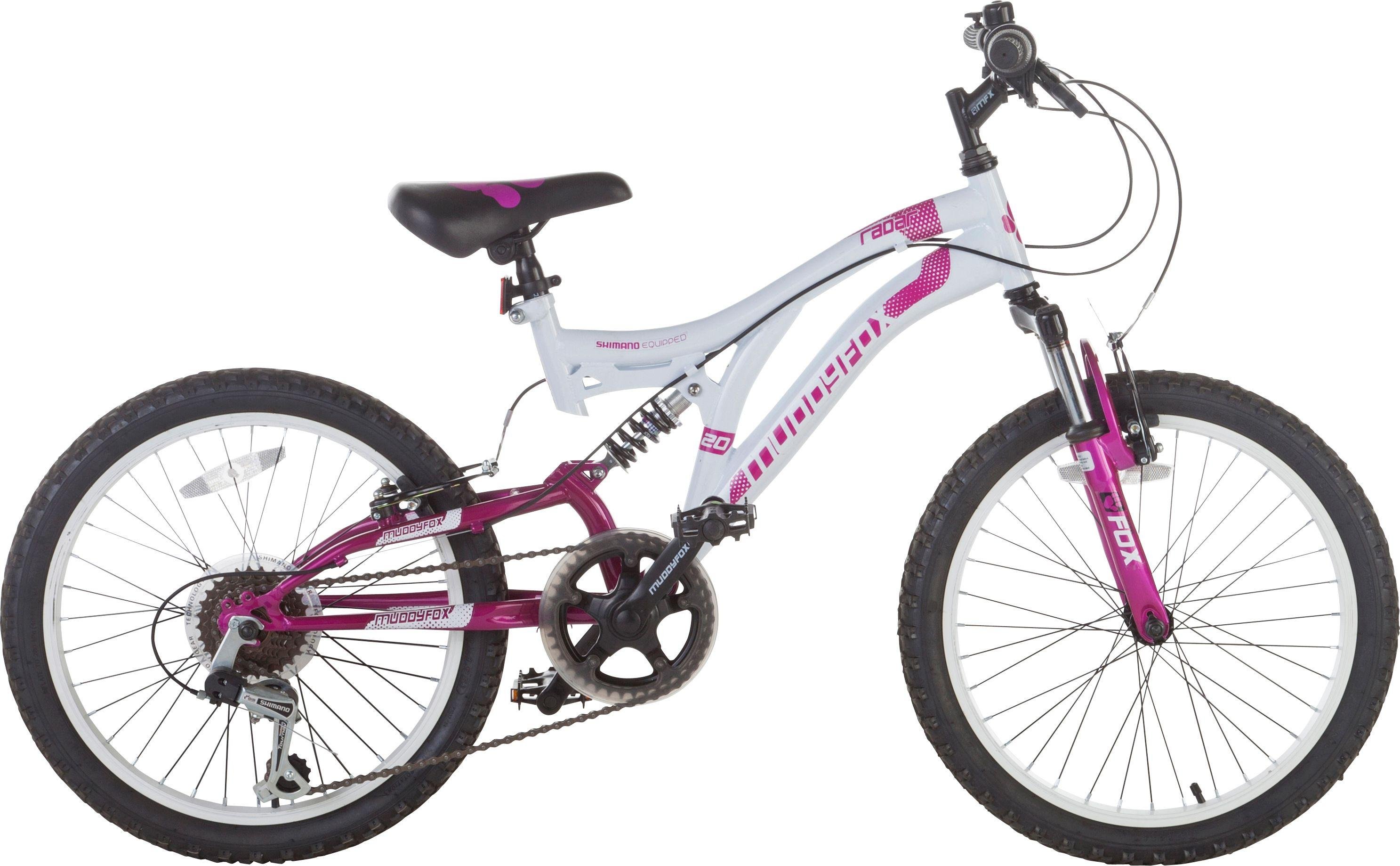 Muddyfox radar pink 20 inch wheel 2024 size kids mountain bike