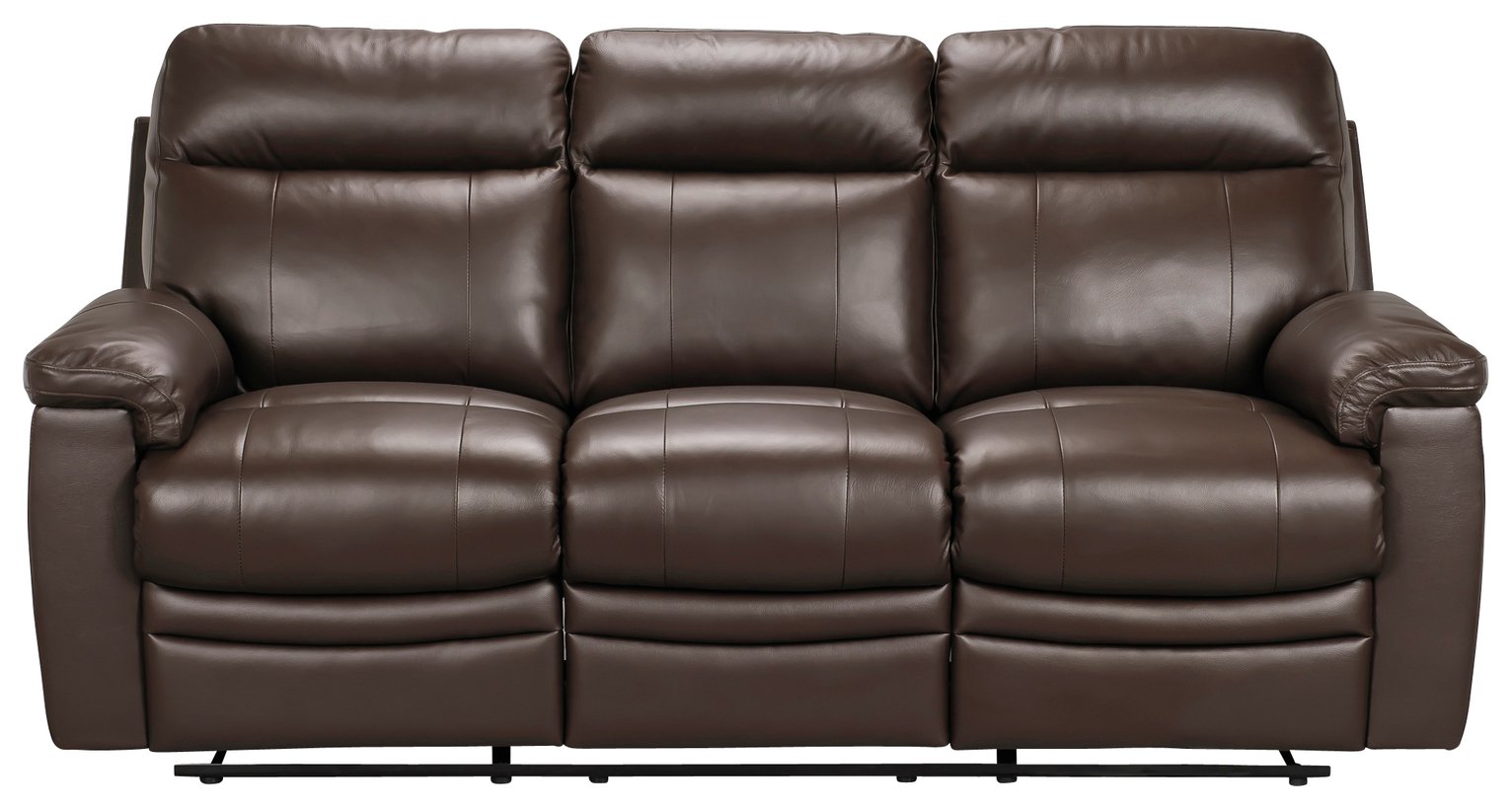 Argos Home Paolo Chair & 3 Seater Manual Recline Sofa -Brown