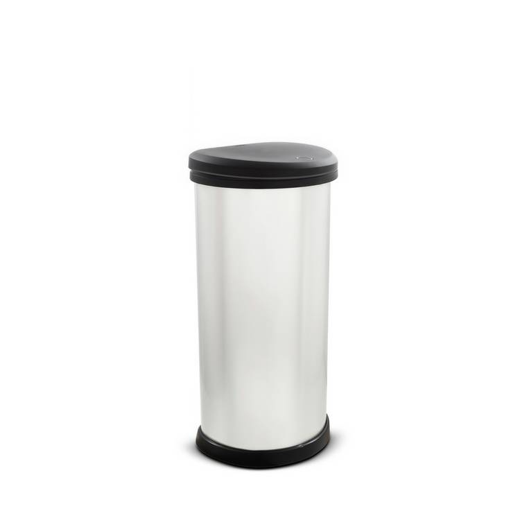 Curver 40 Litre Deco Touch Top Kitchen Bin - Silver 0