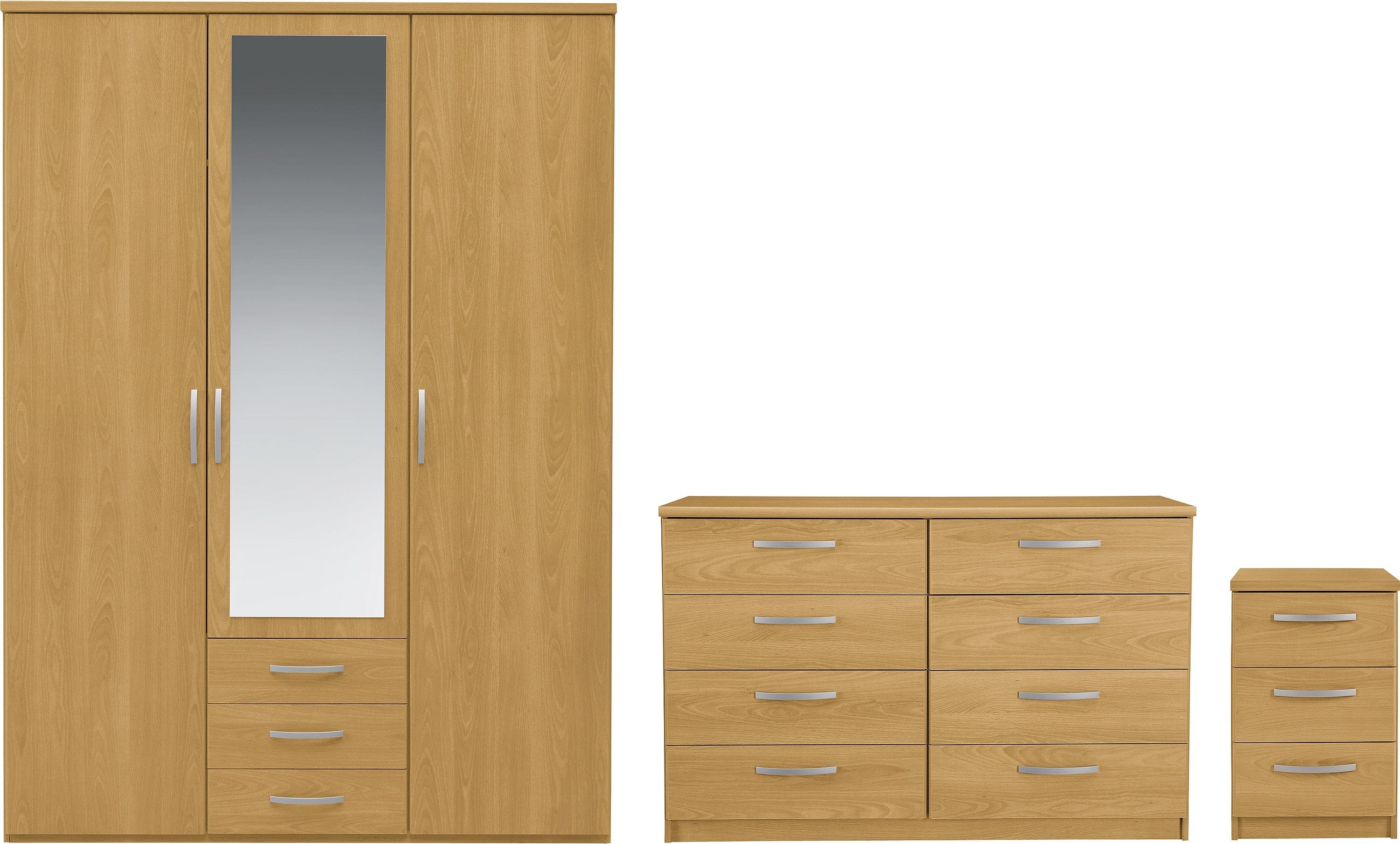 Argos Home Hallingford 3 Piece Wardrobe Set - Oak Effect