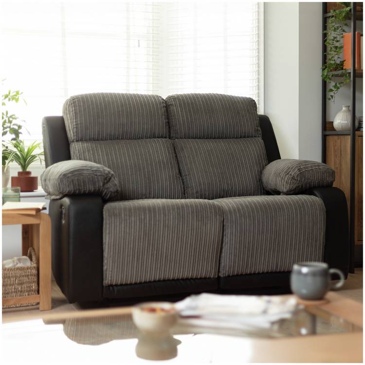 Argos Home Bradley Fabric 2 Seater Recliner Sofa - Charcoal 0