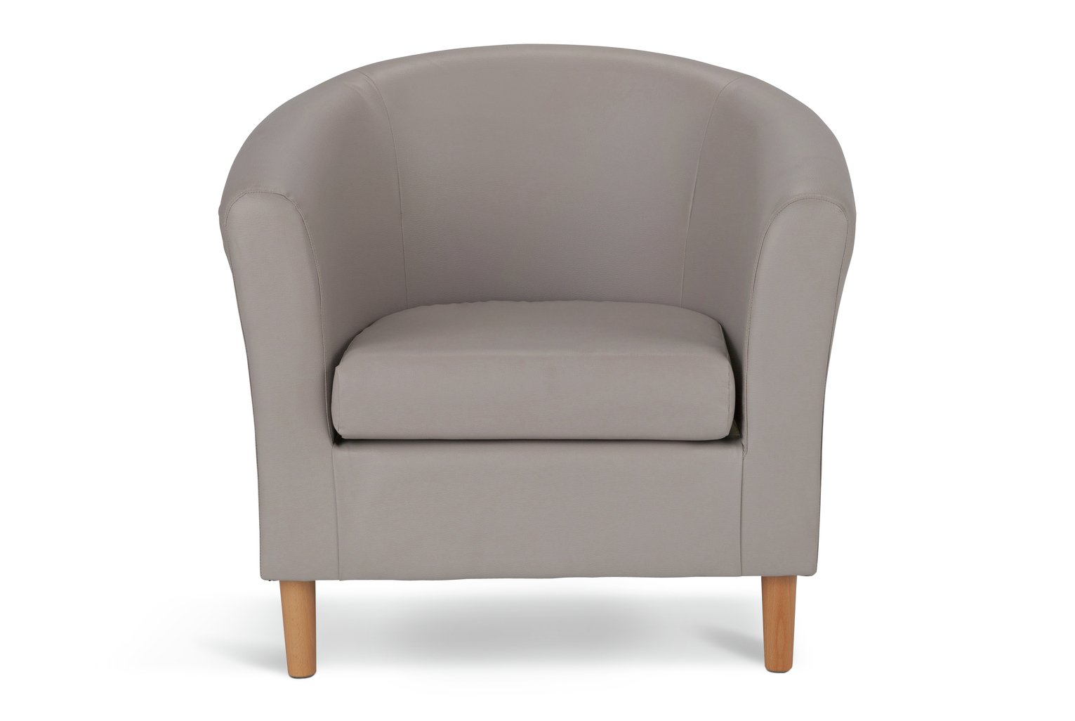 Argos Home Faux Leather Tub Chair - Mocha