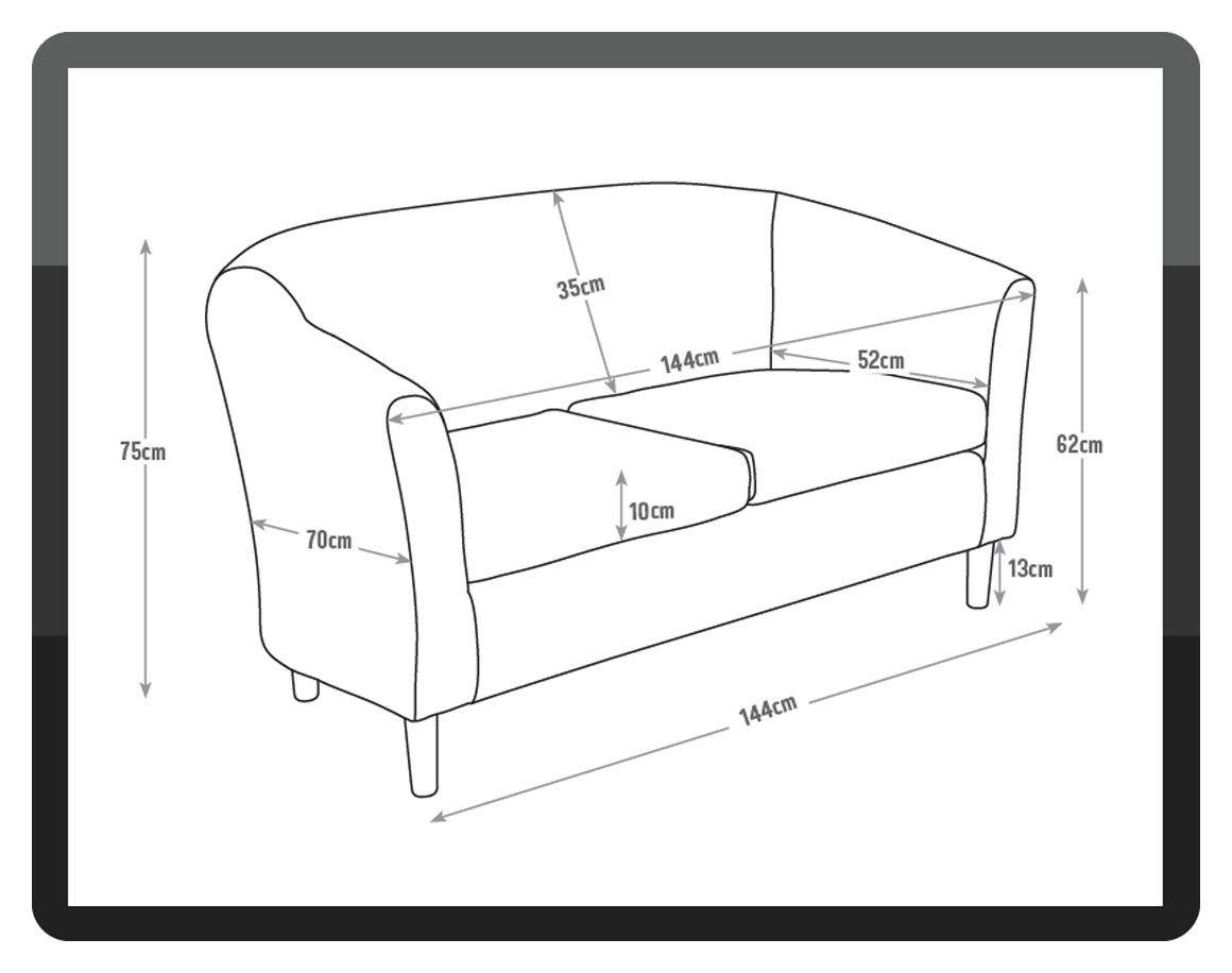 Argos Home 2 Seater Fabric Tub Sofa - Brown