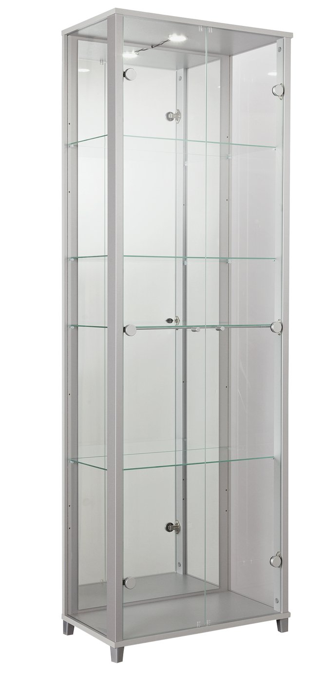 argos black glass display cabinet