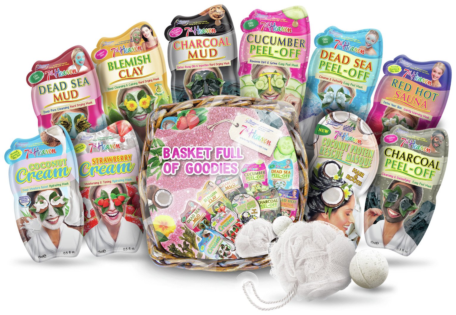 7th Heaven Face Mask Gift Basket Full of Goodies