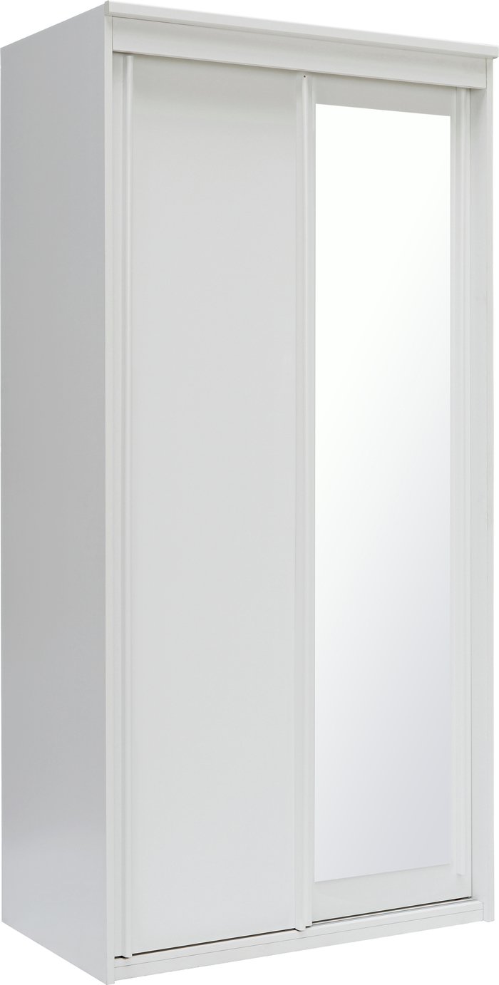 Argos Home Hallingford 2 Dr Mirror Sliding Wardrobe - White