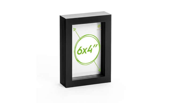 Nicola Spring 3D Box Photo Frame - 4 x 6" - Black