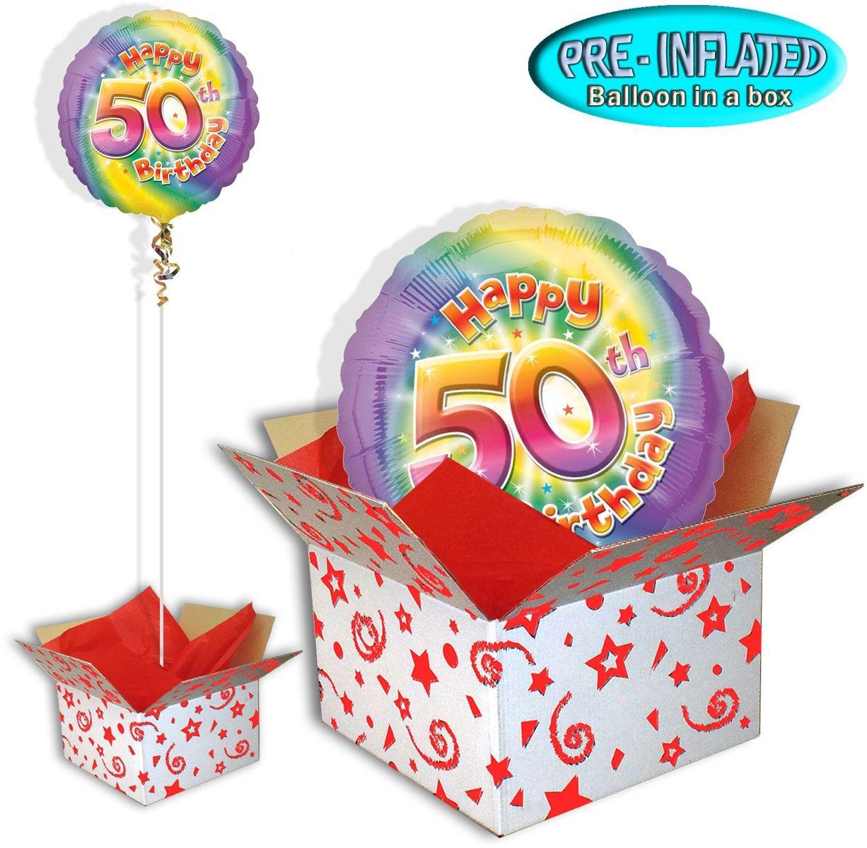 Happy 50th Birthday Balloon in a Box.