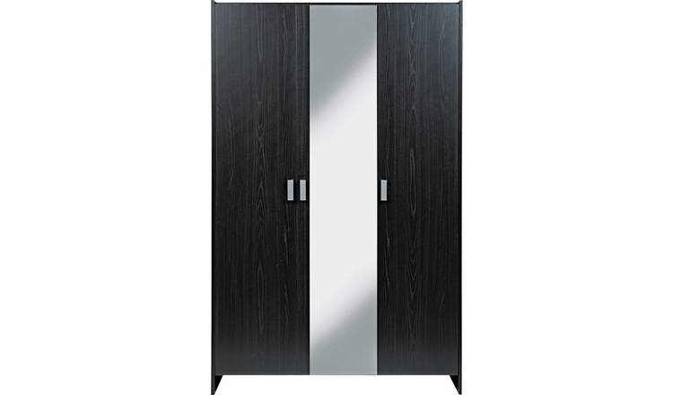 Buy Argos Home Capella 3 Door Mirrored Wardrobe Black