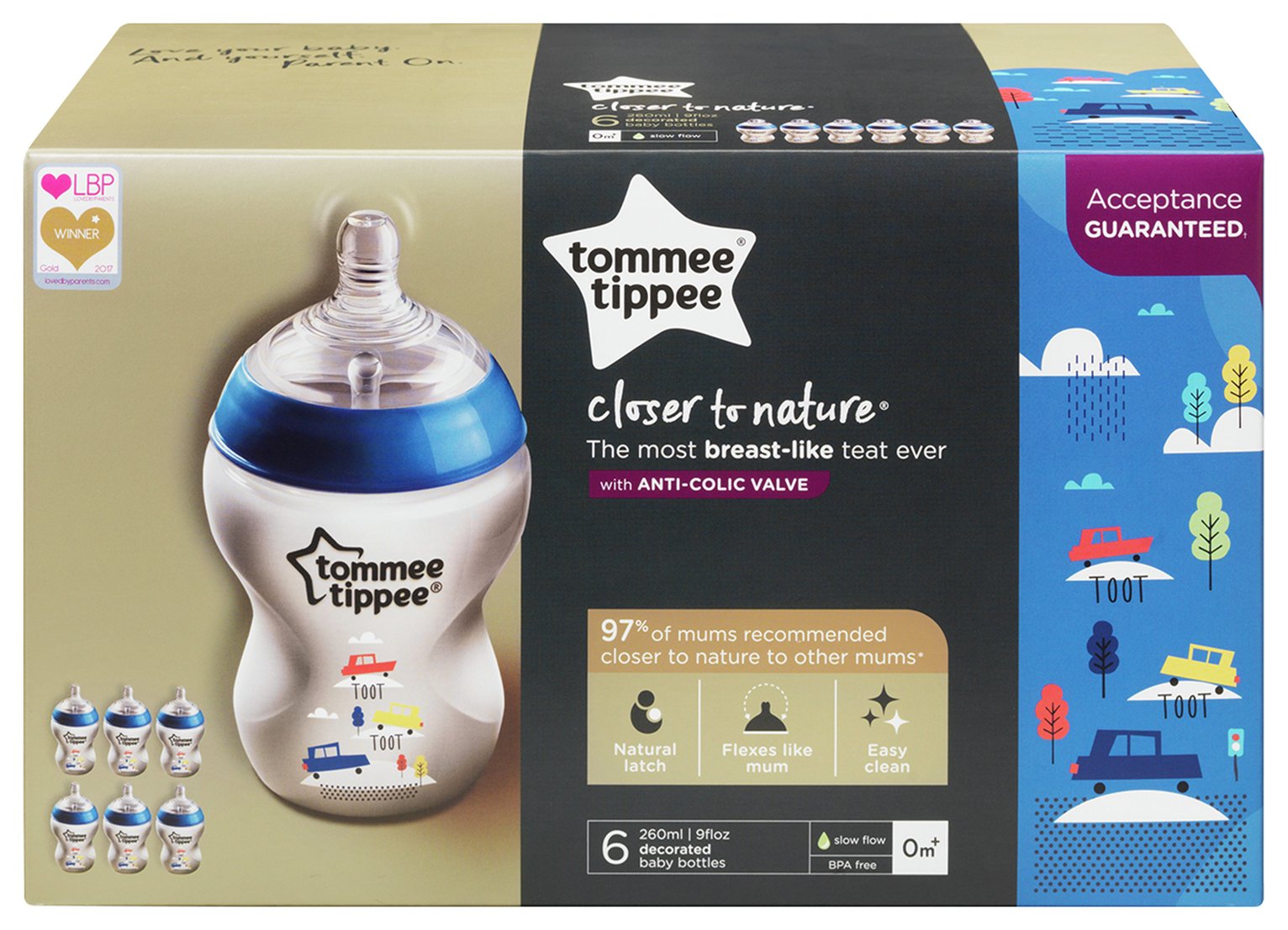 Tommee Tippee Closer to Nature Decorated Bottles 260ml x 6 Review