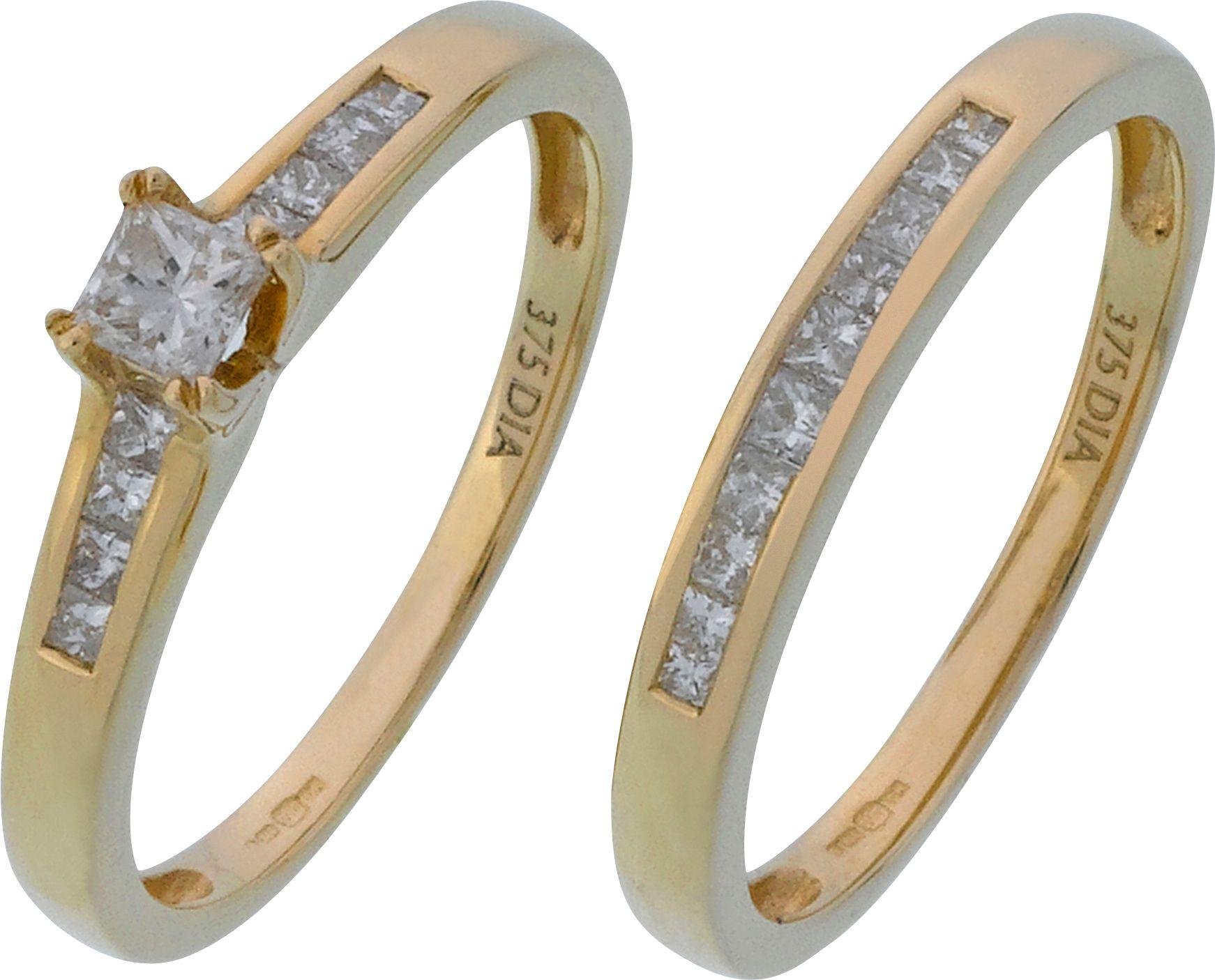 Made For You - 9 Carat White Gold 05 Carat Diamond - 2 Ring Set