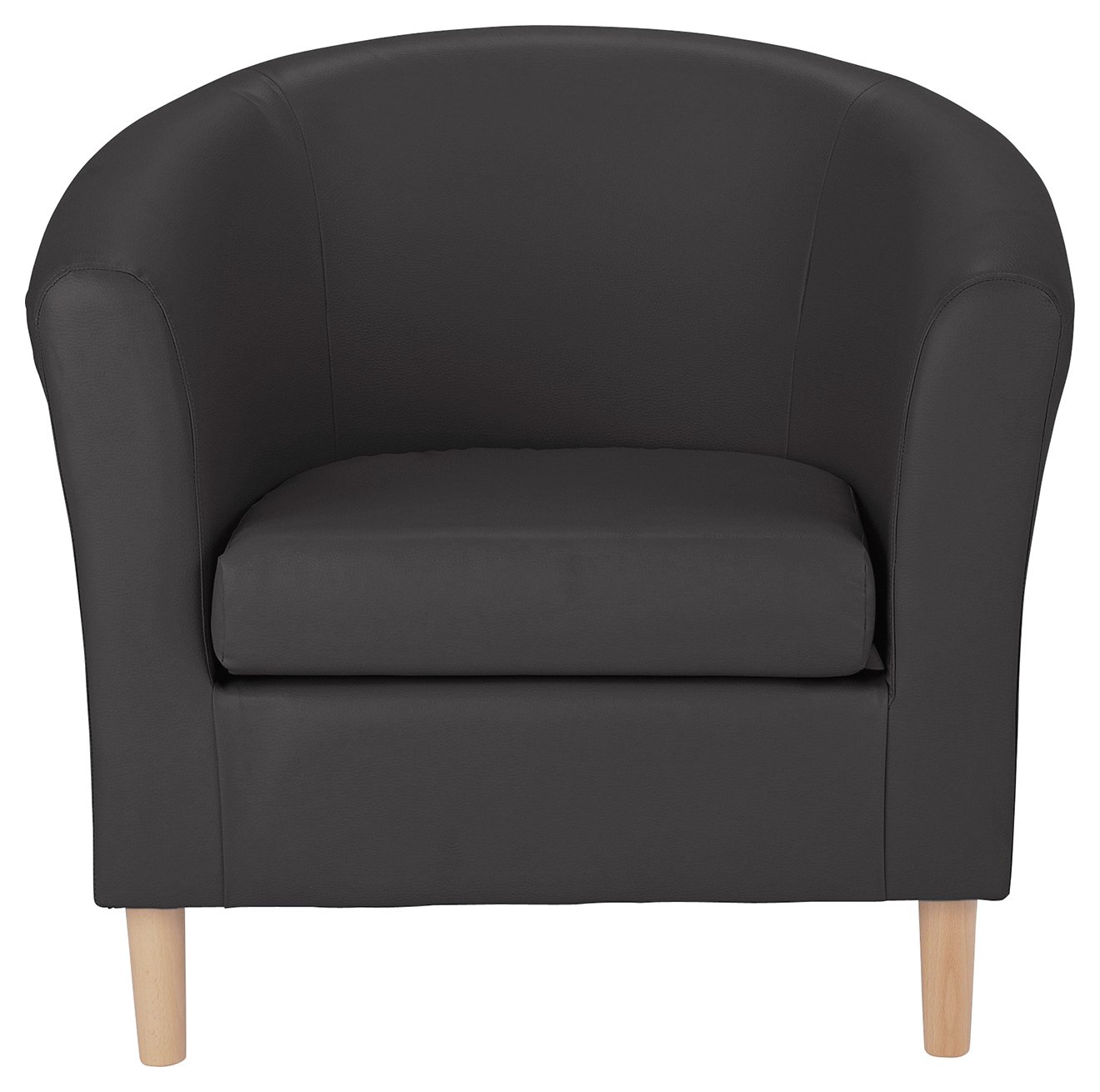 Argos Home Faux Leather Tub Chair - Black