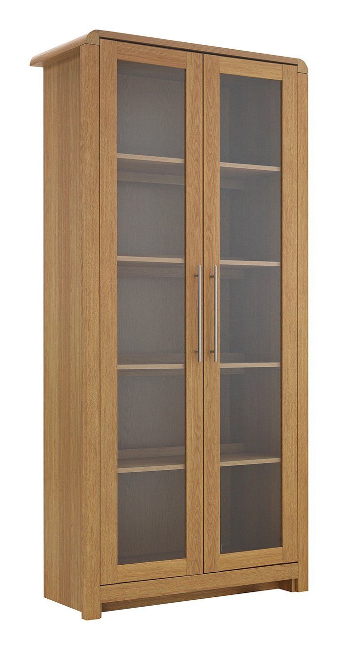 Argos Home Elford 2 Door Display Cabinet - Oak Effect