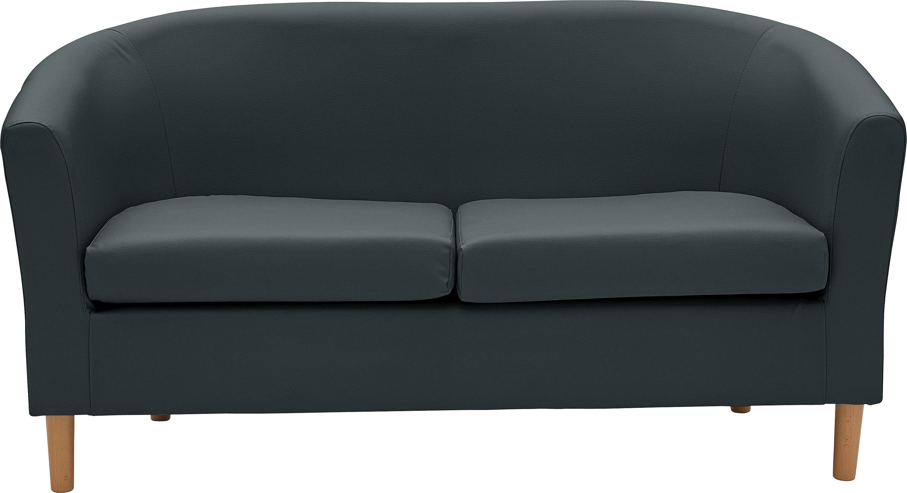 Argos Home 2 Seater Faux Leather Tub Sofa - Black (2468853) | Argos