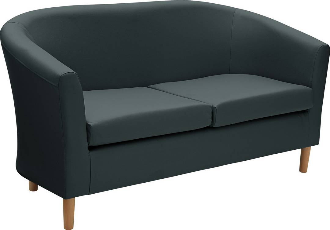 Argos Home Faux Leather 2 Seater Tub Sofa - Black