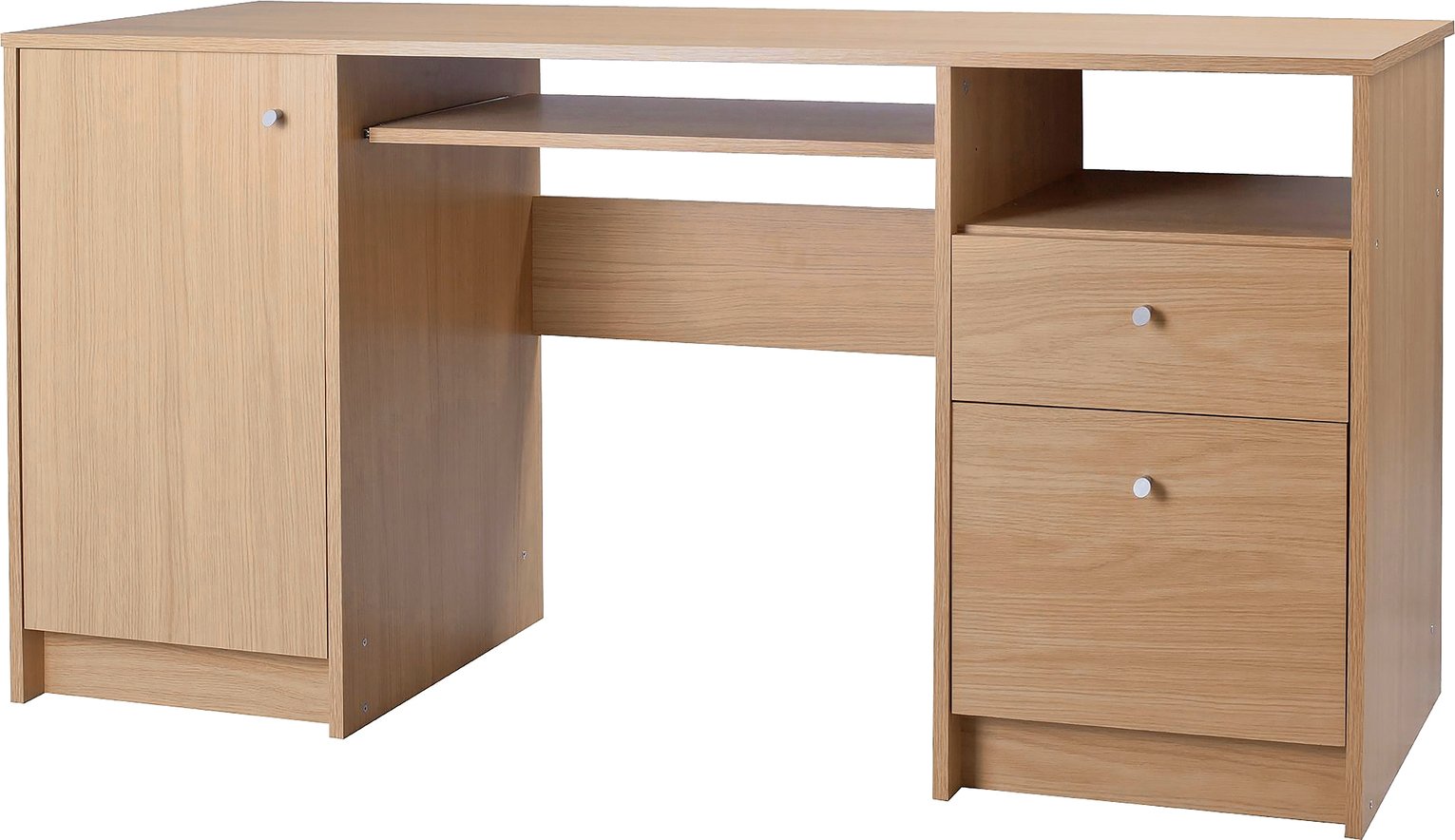 Argos Home Calgary 2 Drawer Pedestal Office Desk -Oak Effect