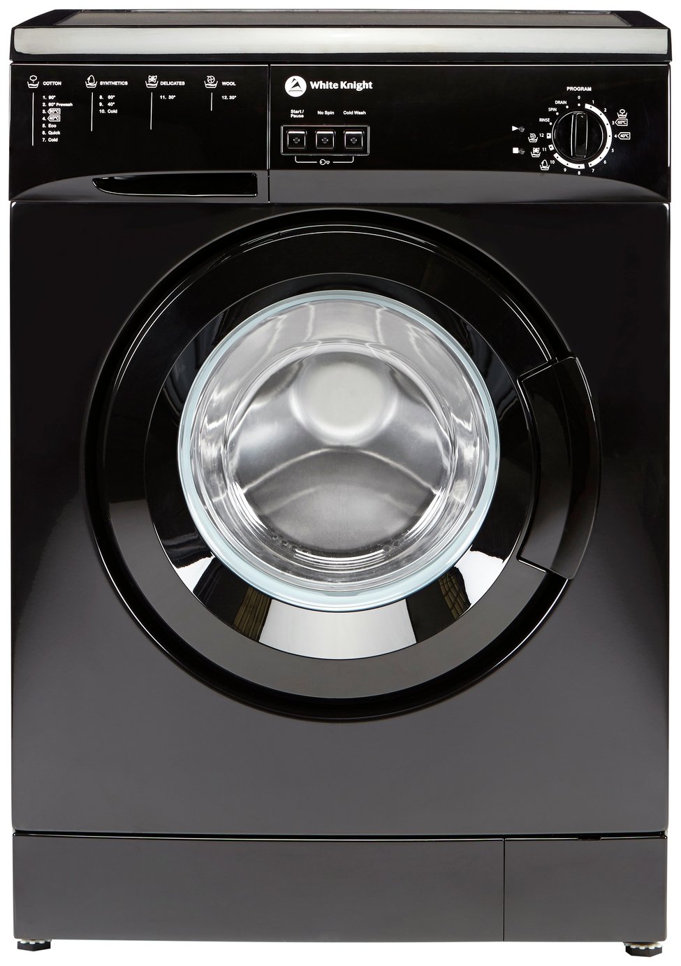 White Knight WM105VB 5KG 1000 Spin Washing Machine - Black